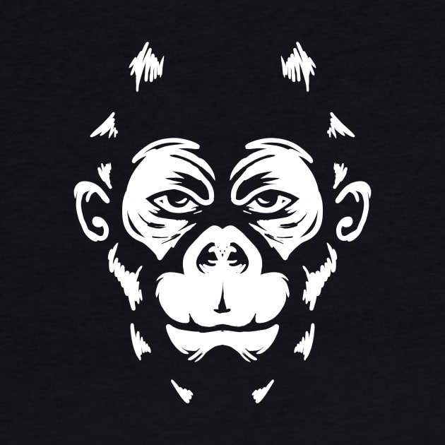 Gorilla face in white by khamidfarhan182